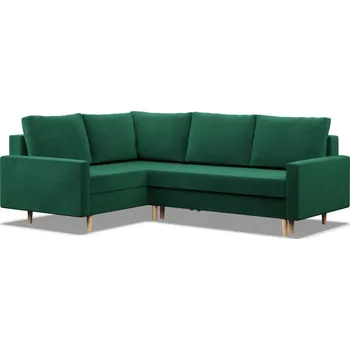 Sedací souprava Rohová rozkládací sedačka BLANK Elegant levá, lahvově zelená