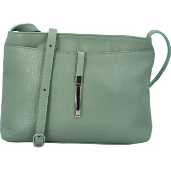 Kabelka Dámská kožená crossbody kabelka bledě zelená - ItalY Eneta zelená
