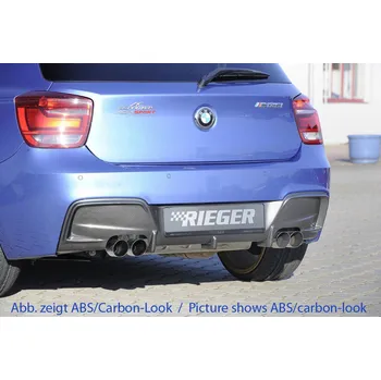 Nárazník Rieger vložka zadního nárazníku pro BMW řada 1 F20, F21 sedan / 2-dvéř., sedan / 4-dvéř. před faceliftem, plast ABS bez povrchové úpravy, pro dvojité koncovky na obou stranách 4x80 mm