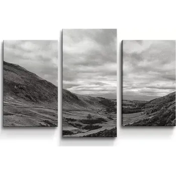 Obraz Sablio Obraz - 3-dílný Černobílé údolí - 75x50 cm