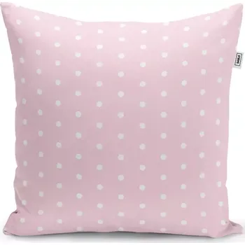 Polštář Sablio Polštář Bílé puntíky na růžové - 50x50 cm