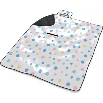 deka Sablio Plážová deka Barevné puntíky na bílé: 200x140 cm