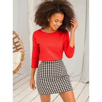 Dámská halenka Základní dámská halenka s Q2460D rukávy červené FPrice, L i523_2016101852200