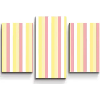 Obraz Sablio Obraz - 3-dílný Žlutorůžové pruhy - 75x50 cm