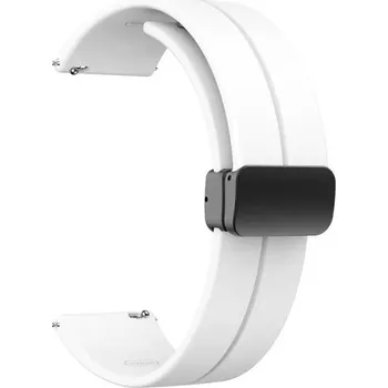 Ostatní příslušenství k chytrým hodinkám Silikonový řemínek 20 mm pro Xiaomi Mi Watch 2 Pro S3 S2 S1 Active Pro Samsung Garmin Amazfit Huawei Honor kovová spona bílá