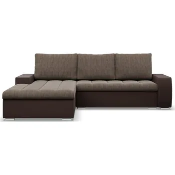 Sedací souprava Rohová rozkládací sedačka AURORA levá hnědá / cappuccino