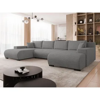 Sedací souprava Moderní rozkládací sedačka do tvaru U SELAH - tmavá šedá