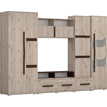 Obývací stěna SUBMARINE NEW II obývací stěna, dub craft šedý/čokoládová