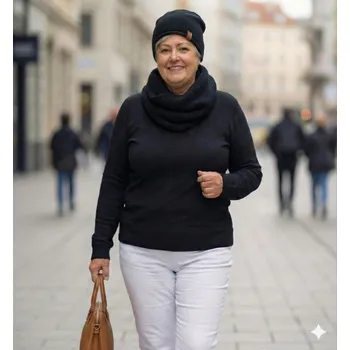 Čepice Dámský pletený set černý