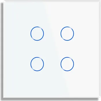 vypínač DOTYKOVÝ SKLENĚNÝ ČTYŘNÁSOBNÝ VYPÍNAČ SVĚTLA 4K WIFI TUYA BEZ NEUTRÁLNÍHO VODIČE