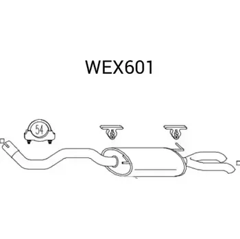 Zadní díl výfuku QWP Zadní tlumič výfuku QWP WEX601
