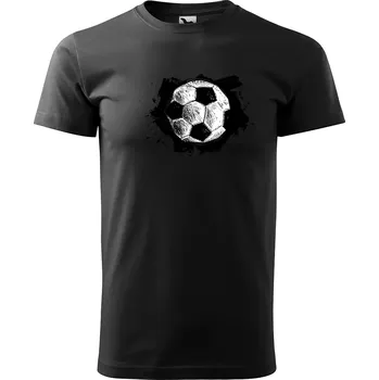 Sablio Tričko s potiskem Fotbalový míč - černé 2XL