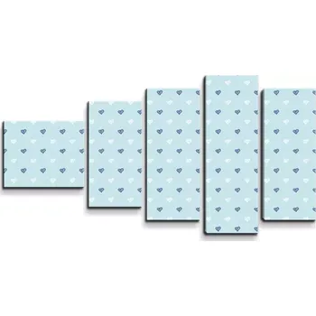Obraz Sablio Obraz - 5-dílný Srdce na modré - 100x60 cm