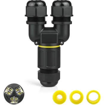 Elektroinstalační krabice Interlook Hermetická kabelová spojka IP68 | Vodotěsné konektorové pouzdro U 2×3 piny 450 V 32 A pro kabely 4–14 mm | M685-UB