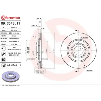Brzdový kotouč Brzdový kotouč BREMBO 09.C548.11