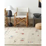 Koberec gabbeh béžový vlněný 160 x 230 cm květovaný motiv zvířecí vzor ručně všívaný obývací pokoj ložnice tradiční boho styl Beliani