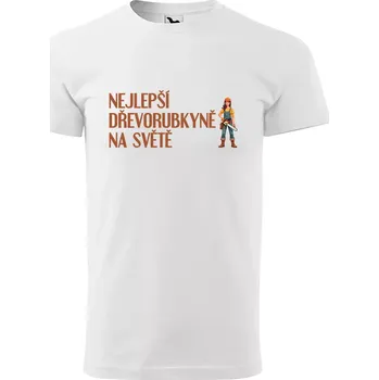 Pánské tričko Sablio Tričko s potiskem Nejlepší dřevorubkyně na světě - bílé 5XL
