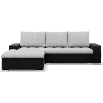 Sedací souprava Rohová rozkládací sedačka AURORA levá šedá / černá