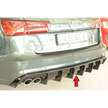 Nárazník Rieger vložka zadního nárazníku pro Audi A6 S6 4G, C7 sedan, plast ABS lakovaný do černé lesklé barvy, pro vozy s tažným zařízením