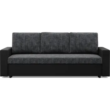 Sedací souprava Třímístná rozkládací sedačka LUNA tmavě šedá / černá