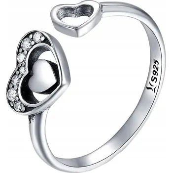 Prsten Stříbrný Prstýnek s nastavitelným srdcem Prstýnek Stříbro 925