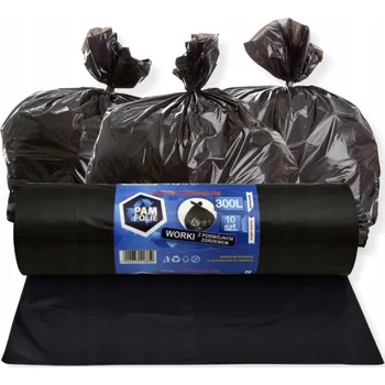 Pytle na odpadky Pytle na odpadky Pam-Folie 300 l černé extra silné 10 ks