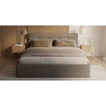 Postel Čalouněná postel TULSA 160x200 s kovovým zdvižným roštem OTTAWA BÉŽOVÁ