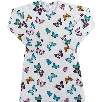 Dívčí oblečení Noční košile dlouhý rukáv Růžová,Modrá,Šedá - 110 BX1001410