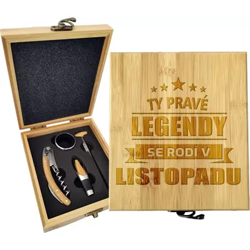 Víno Sablio Dárková sada na víno Ty pravé legendy se rodí v listopadu: 147×168×49 mm