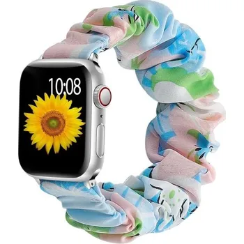 Měkký butterfly blue elastický řemínek S 119–160 mm pro Apple Watch 38 40 41 mm Series 1–9 SE SE2 Pružný pohodlný pásek na chytré hodinky