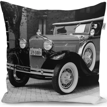 Polštář Sablio Polštář Černobílý veterán - 50x50 cm