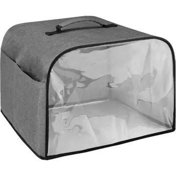 Šedý průhledný potah na kuchyňské spotřebiče 36 x 34 x 25 cm Voděodolný prachuvzdorný chránič s kapsami a horním držadlem