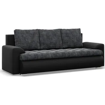 Sedací souprava Třímístná rozkládací sedačka FORESTA popelová / černá