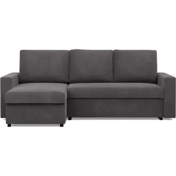 Sedací souprava Rohová rozkládací sedačka NEO Poso tmavě šedá