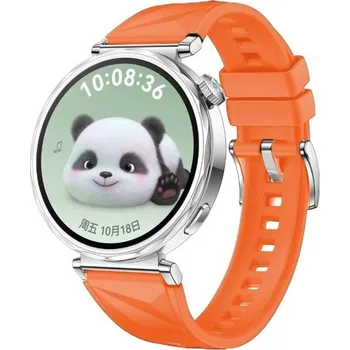 Silikonový řemínek 22 mm pro Huawei Watch Bezpečná kovová spona Prodyšný odolný měkký náhradní pásek kompatibilní s více modely chytrých hodinek oranžová