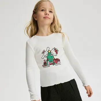 Reserved - Vánoční tričko Hello Kitty - krémová - 526DB-01X - 526DB-01X-128