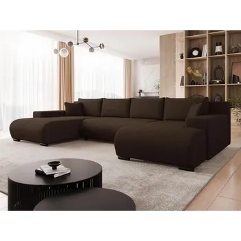 Sedací souprava Moderní rozkládací sedačka do tvaru U SELAH - čokoládová 1