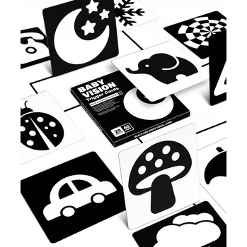 Hračka pro nejmenší SENZORICKÉ KARTY PRO MIMINKA S VYSOKÝM KONTRASTEM, VZDĚLÁVACÍ, 20 KUSŮ