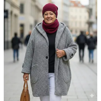 Čepice Dámský pletený set bordo