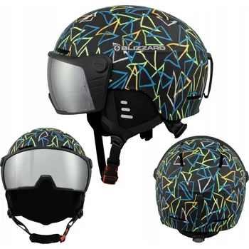 Dětská lyžařská helma Blizzard Flash Visor junior black/multicolor 52-56