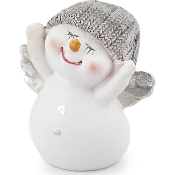 Vánoční dekorace Sněhulák s křídly Varianta: 1 bílá stříbrná, Balení: 1 ks