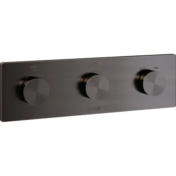 Vodovodní baterie Kludi Pushtronic vanová baterie pod omítku s termostatem černá 38300N2-00