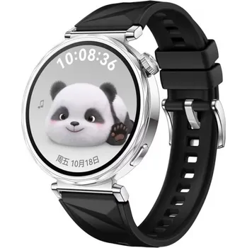 Silikonový řemínek pro Huawei Watch GT 3 Pro 46 mm Bezpečná kovová spona Prodyšný měkký odolný náhradní pásek pro sportovní aktivity i pohodlné každodenní nošení černá