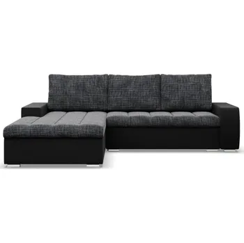 Sedací souprava Rohová rozkládací sedačka AURORA levá popelová / černá