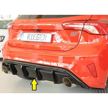 Nárazník Rieger vložka zadního nárazníku (Typ: 88194) pro Ford Focus 4 DEH 5-dvéř. (hatchback), plast ABS lakovaný do černé lesklé barvy