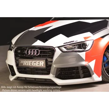 Nárazník Rieger přední nárazník pro Audi A3 8V 3-dvéř. (hatchback 8V1), 5-dvéř. (sportback 8VA) před faceliftem, plast ABS bez povrchové úpravy, pro vozy bez ostřikovačů světlometů a bez PDC