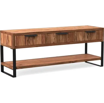 Televizní stolek Masivní TV stolek Sydney z akácie, lakovaný, hnědý – 137×45×55 cm