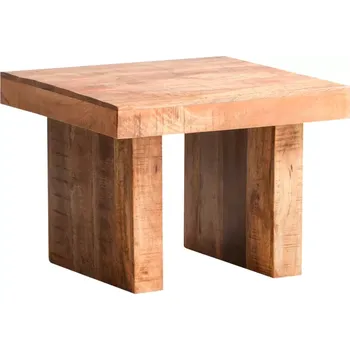 Konferenční stolek Masivní konferenční stolek z mangového dřeva, lakovaný, hnědý – 60×60×45 cm