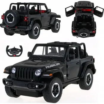 RC model auta DÁLKOVĚ OVLÁDANÉ AUTO RC PILOT VELKÉ ČERNÉ JEEP WRANGLER RS 1:14
