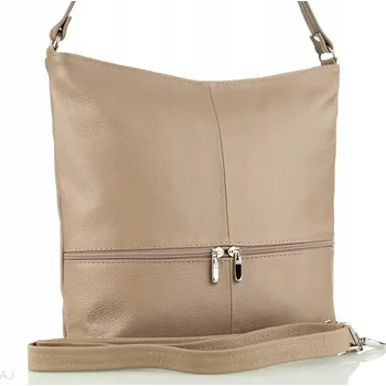 Kabelka Skorzanepolskie.pl kabelka z pravé kůže béžová